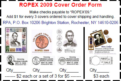 ROPEX 2009 cachet cover order form
